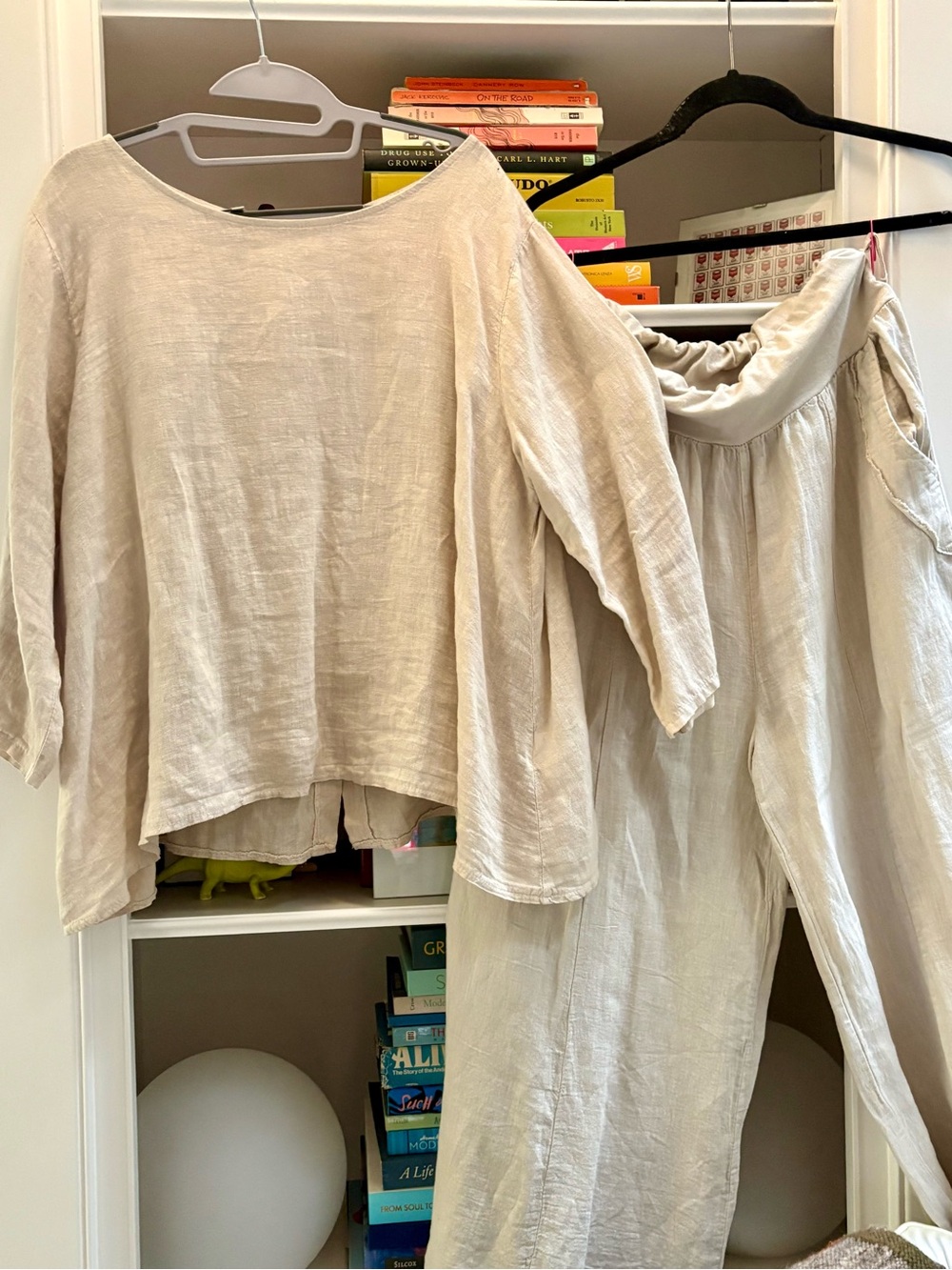 Lightweight Linen Two-Piece Set in Natural Beige made in Italy